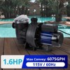 1.6HP Pool Pump In/Above Ground Water Pump Single Speed, 1200W/115V, 6075GPH & High Flow, Powerful Primming Swimming Pool Pumps with Filter Basket - 3 of 4