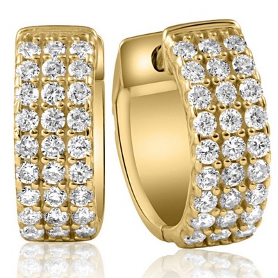 Pompeii3 1/2 Ct Diamond  Hoops Women's Earrings 10k Yellow Gold