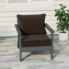 WestinTrends Avalon Gray Outdoor Modern HDPE Patio Club Chair with Deep Seat Cushions - 2 of 4