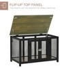 Munora - 35.5 Inch Furniture Style Dog Crate with Openable Top - End Table Pet Kennel for Small Dogs - Brown & Black - 3 of 4