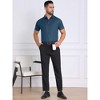 INSPIRE CHIC Men's Button Down Short Sleeve Solid Color Business Dress Shirts - 2 of 4
