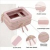 Waterproof Double Layer Cosmetic Bag – Portable Clear Travel Pouch Pearlescent Pink, Gold Zipper - 3 of 4