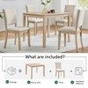 GDFStudio Amelia Farmhouse 5 Piece Square Dining Table with 4 Upholstered Chairs - 4 of 4