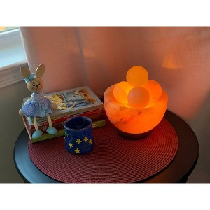 Bowl with Massage Balls Himalayan Salt Novelty Table Lamp Pink - Q&A Himalayan Salt: USB Powered, Incandescent Light - 1 of 3