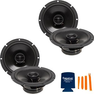 PowerBass Two Pairs of S-650T 6.5" OEM Shallow Mount Replacement Coaxial Speakers - 1 of 4