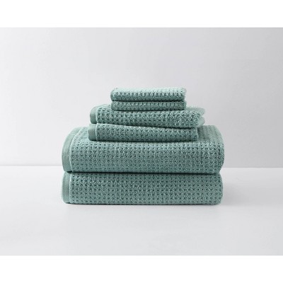 Light Blue Cotton Textured 6-Piece Towel Set