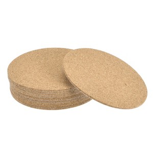 Unique Bargains Thickened Cork Self-Adhesive Round Coasters for Tableware - 1 of 4