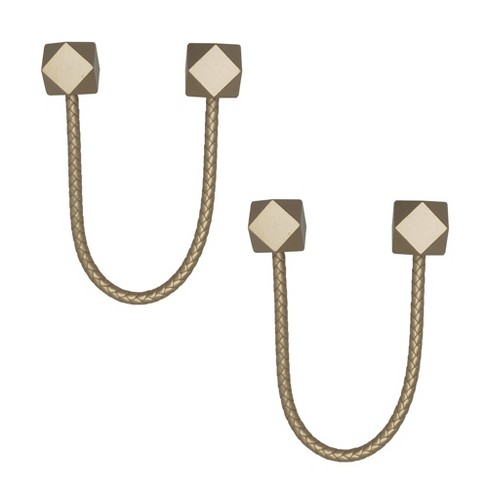 "Evideco French Home Goods Faux Leather Curtain Tiebacks with Wooden Tips – Flexible, No Installation Needed      " - image 1 of 4