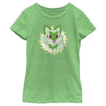 Girl's Pokemon Sprigatito Circle T-Shirt