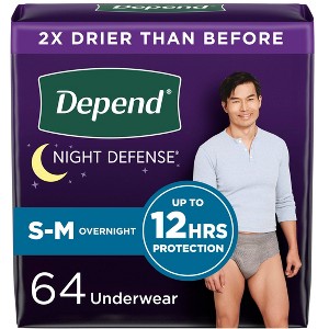Depend Night Defense Incontinence Disposable Underwear for Men - Overnight Absorbency - 1 of 4