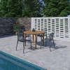Amazonia Beijo 5pc Teak Finish Wood 100% FSC Round Patio Dining Set Gray - 2 of 4