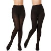 Memoi Women's 2 Pair Pack Rib/Solid Sweater Tights - 2 of 4