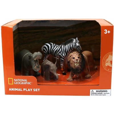 National Geographic Hippo/Boar/Zebra/Lion 4pc