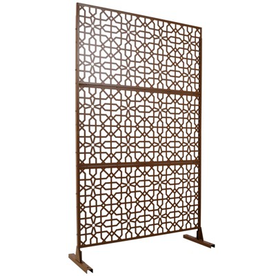 DSVIMOY Outdoor & Indoor Privacy Screen, Freestanding Decorative Privacy Screen for Deck Balcony Patio, Brown, 48"*76"*16"