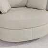 Mlmh & Kngwa 40.4" W Chenille Swivel Barrel Chair with Ottoman and Pillows - 4 of 4