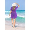 HAPPY BAY Women's Cover Ups Swimwear Dress Beachwear 4X-5X Violet Solid - 4 of 4