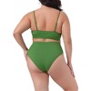 Agnes Orinda Women's Plus Size Ribbed Bikini Bandeau 2 Pcs Tankini Sets - 4 of 4
