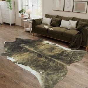 LOVEVOOK Faux Cowhide Rug Western Rugs for Living Room Bedroom, Imitation Animal Skin Carpets for Cowboy Cowgirl Home Decor 61x74.8 Inch - 1 of 4