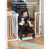 GROWNSY Baby Gate for Stairs, 29.5"-48.4" Pressure Mounted Baby Gate for Top of Stair with V-Shaped Rods, Anti-Trip Pedal, Extra Wide Stairs, White - 2 of 4