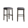 PAGED Saddle Bar Stools Set of 2, Modern Wooden Upholstered Counter Height Bar Chair for Bar, Kitchen, Dining Room - 2 of 4