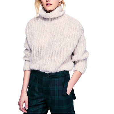 Free People Womens Fluffy Turtleneck Pullover Sweater