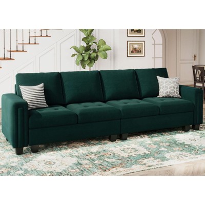 Belffin Modular Velvet Tufted Sofa Couch with Reversible Chaises 4-Seater