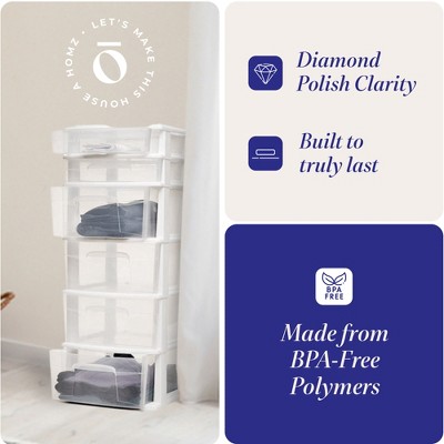 Homz White Plastic 6-Drawer Storage Tower