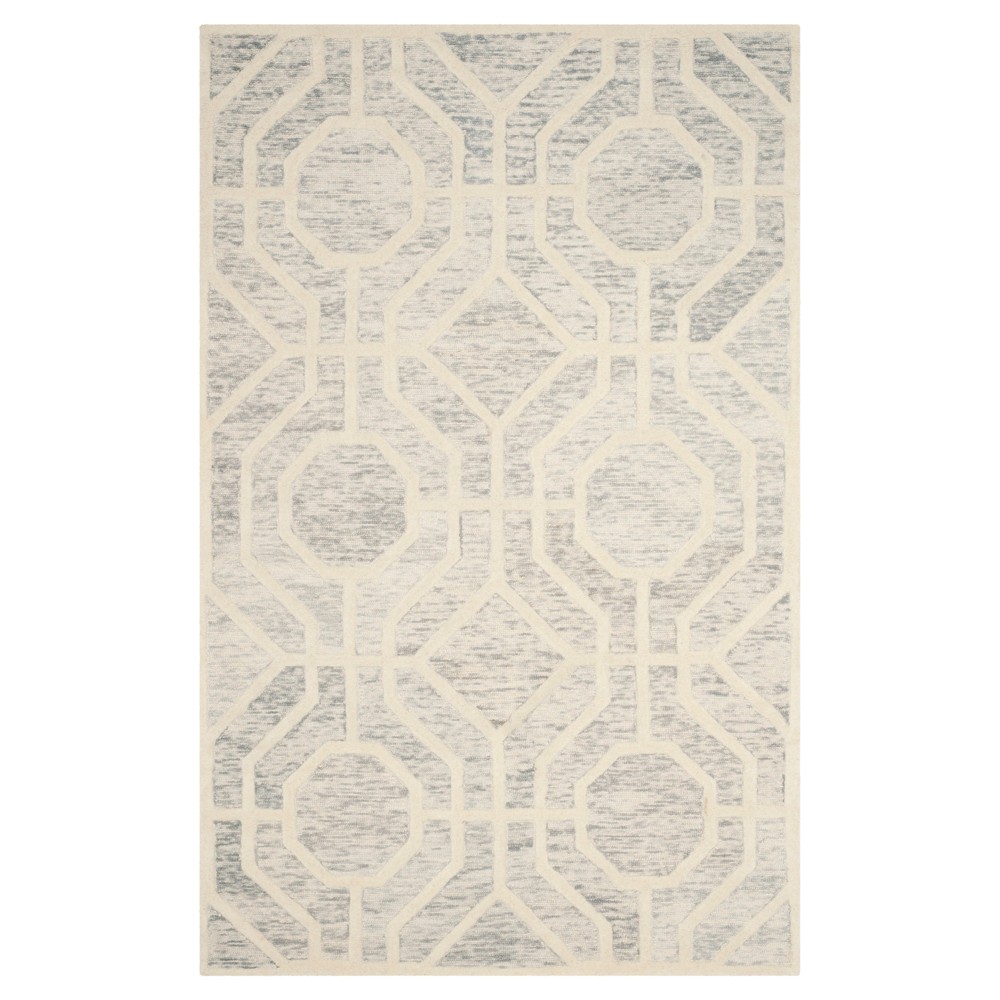 5'x8' Jewel Rug Light Gray/Ivory - Safavieh