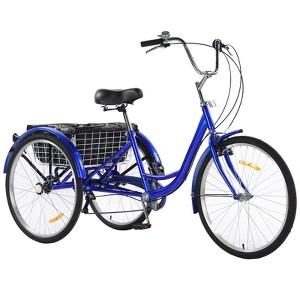 Whizmax 24-26 inch Adult Tricycles 7-Speed 3-Wheel Bike for Men and Women with Dual Chain, Large Rear Basket, Perfect for Shopping, Beach, City - 1 of 4