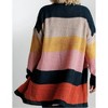 Women's Multicolored Knit Open Striped Cardigan - umgee - 4 of 4