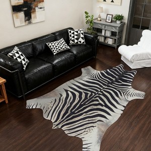 LOVEVOOK Faux Cowhide Rug Western Rugs for Living Room Bedroom, Imitation Animal Skin Carpets for Cowboy Cowgirl Home Decor 61x74.8 Inch - 1 of 4