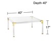55 Downing Street Hanna Modern Cast Acrylic Square Coffee Table 40" Wide Clear Gold Tempered Glass Tabletop for Living Room Bedroom Bedside Entryway - 4 of 4