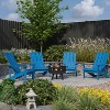 Merrick Lane Ayala 5 Piece Outdoor Leisure Set with Set of 4 Poly Resin Adirondack Chairs and Star and Moon Iron Fire Pit - 2 of 4