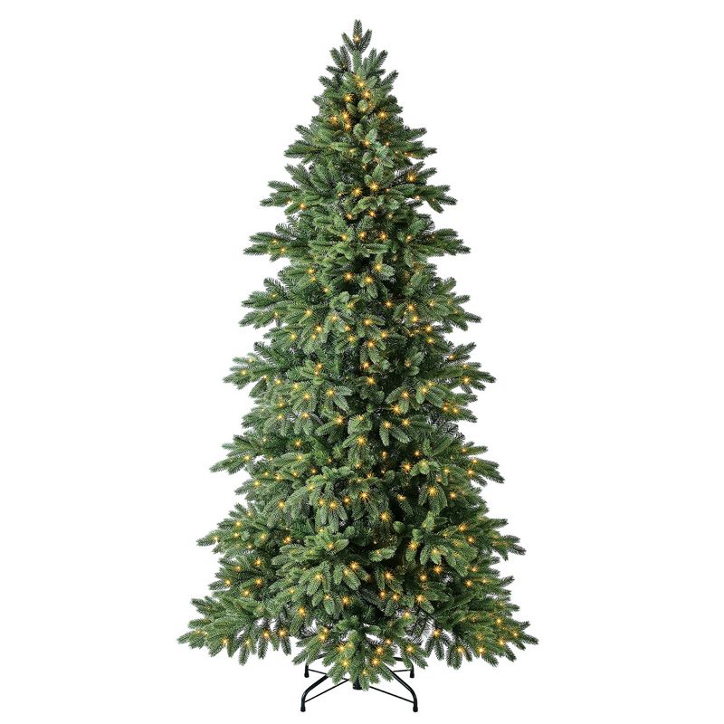 Evergreen Classics Pre-Lit Artificial Holiday Tree with LED Lights and Metal Stand, 1 of 7