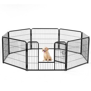 TUYOHW 8/16-panel Portable Metal Pet Playpen for Small Puppy/Medium/Large Dogs Animal Pet,Dog Exercise Pen with Door for Outdoor,Garden,Yard - 1 of 4