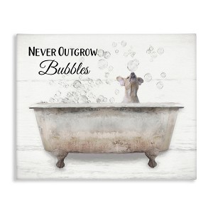 Stupell Industries Never Outgrow Bubbles Dog Tub Canvas Art, 40" x 30" - 1 of 4