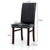 ADILE PU Leather Dining Chairs Set of 2, Upholstered Kitchen Chair with Solid Rubber Wood Frame, Black - 3 of 3