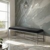 Meridian Furniture,Valley Chenille Fabric Bench - 2 of 4