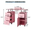 Manicure Nail Table Desk with Electric Dust Collector, 4 Drawers, Cabinet & Lockable Wheels, Salon Tech Station for Beauty Spa - 2 of 4