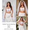 Avidlove Lace Bralette for Women V Neck Camisoles Adjustable Strap Two Layer Crop Top Bustier Tops White S - 2 of 3