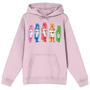 Voltron Defender Of The Universe Characters Long Sleeve Cradle Pink Unisex Adult Hooded Sweatshirt - 1 of 2