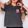 Simply Sage Market Coquette Strawberry Watercolor Boxy Crop Top - 3 of 4