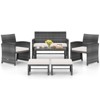Costway 6PCS Patio Furniture Set Outdoor Sectional Conversation PE Rattan Sofa Set Black/Gray/Navy/Red/White/Turquoise - 2 of 4