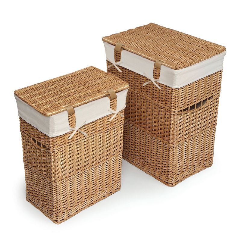 Badger Basket Set of 2 Hampers with Liners - Natural, 3 of 6