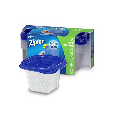 Ziploc Mini Square Containers with Smart Snap Technology - 8ct