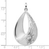 Black Bow Jewelry Sterling Silver Polished and Textured Teardrop Pendant, 25 x 42mm - 4 of 4
