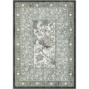 Floral Area Rug Ultra-Soft Faux Wool Non-Slip Throw Carpet Stain-Resistant Easy Clean Floor Mat for Bedroom Living Room - 1 of 4