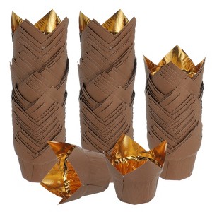 Unique Bargains Party Christmas Cake Muffins Paper Tulip Baking Cups 100 Pcs - 1 of 4