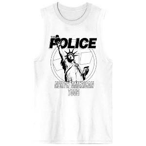 The Police North American Tour Crew Neck Sleeveless Men's White Tank Top - 1 of 3