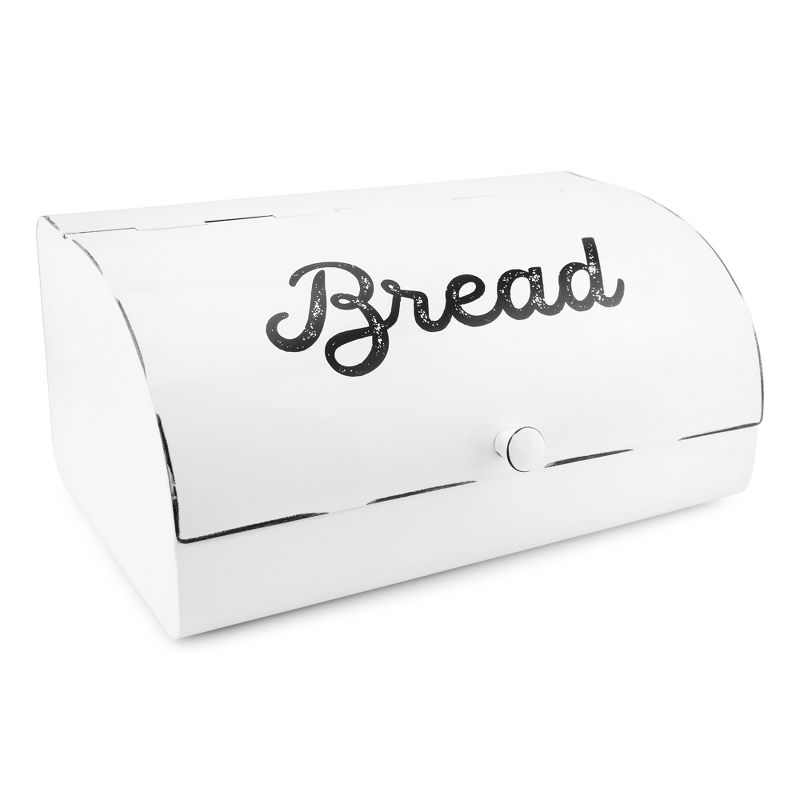 AuldHome Design Enamelware Bread Box; Modern Farmhouse Rustic Enamel Countertop Bread Bin, 1 of 9